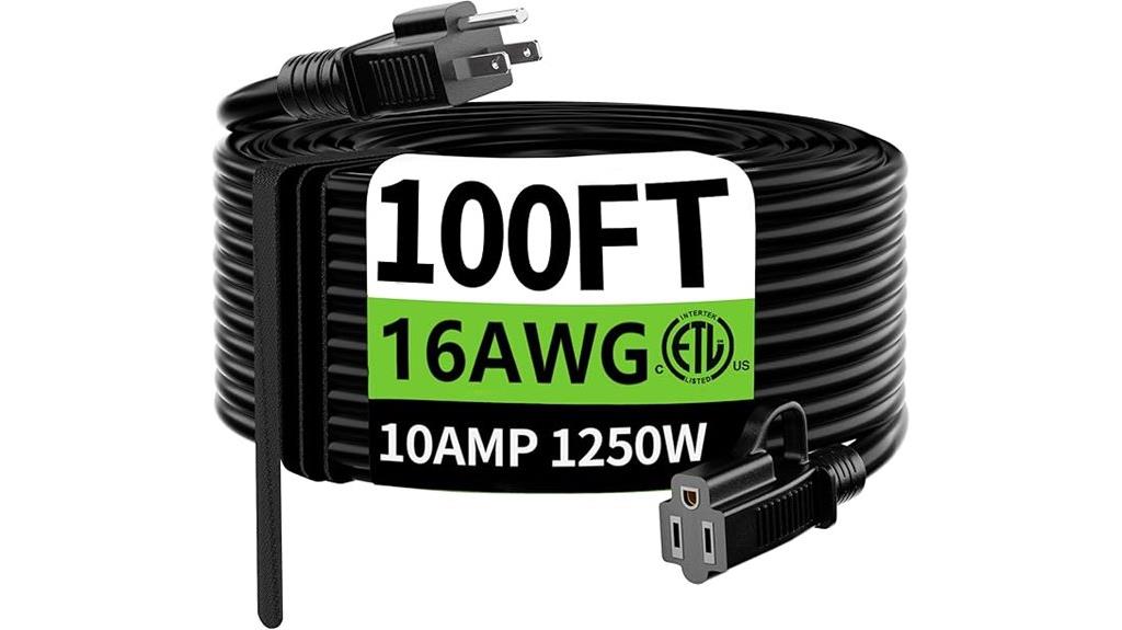 100 ft waterproof extension cord