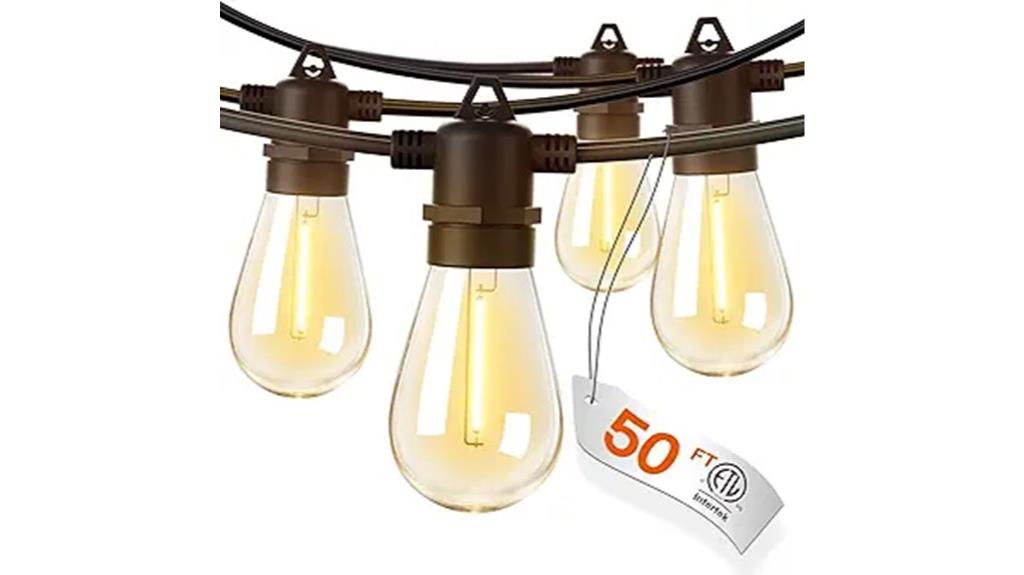 50ft edison bulb string lights