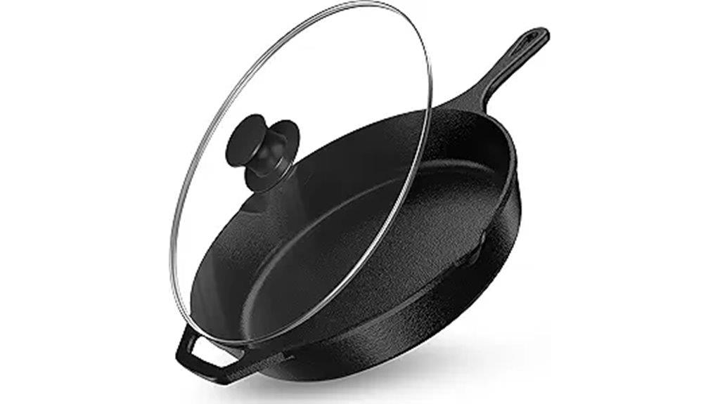 cast iron saute frying pan