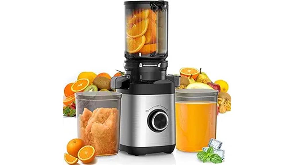 cold press juicer with wide chute