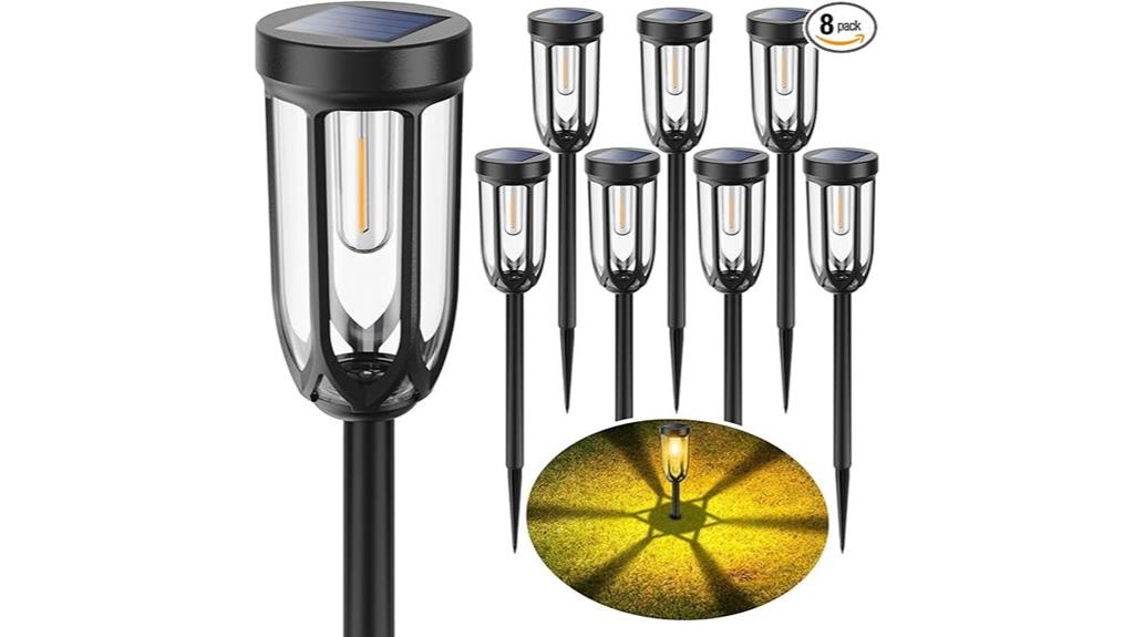 eight solar garden lights