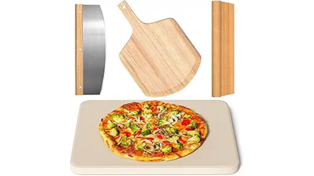 four rectangle pizza stones