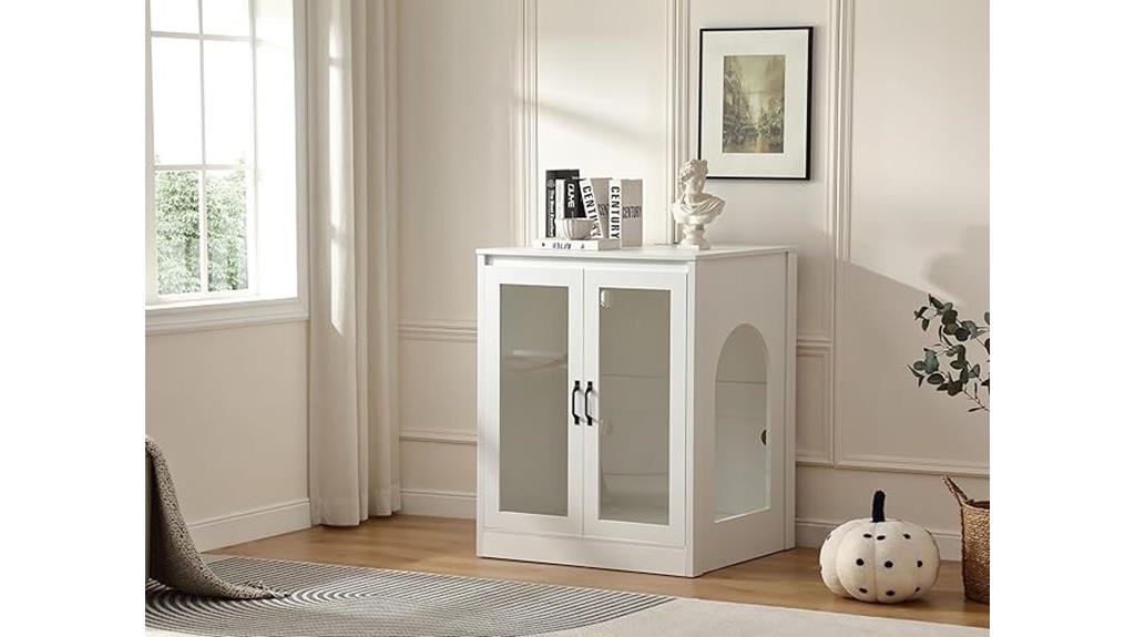 glass door cat litter enclosure