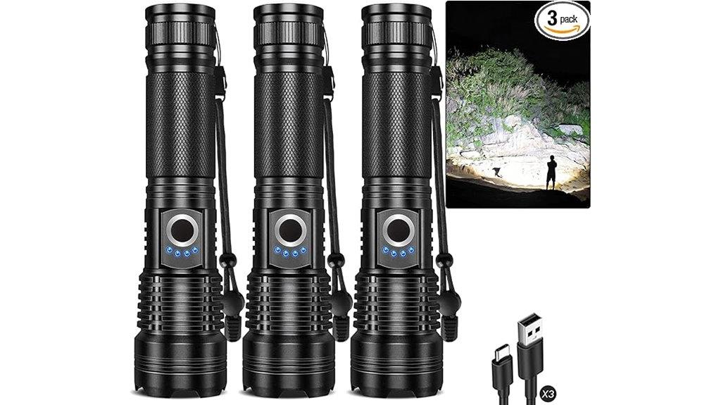 high lumen rechargeable flashlights