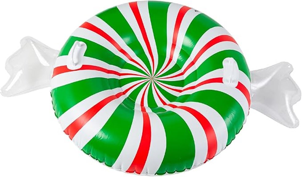 inflatable snow tube fun