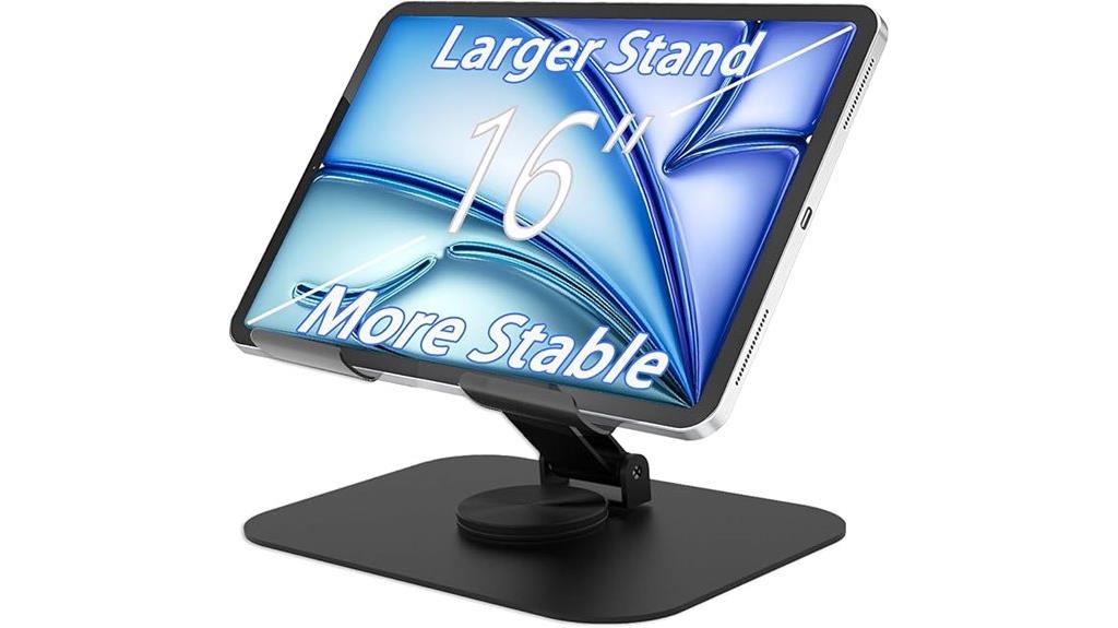 large metal stand rotates
