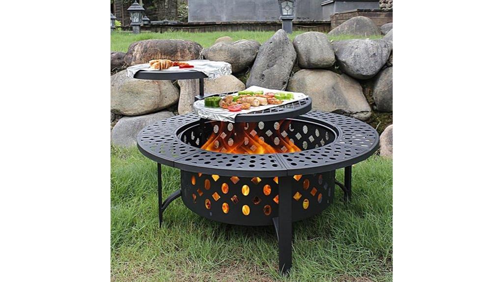 large outdoor wood fire pit