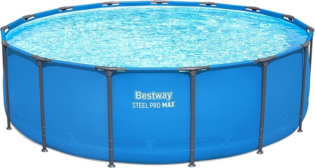 large steel frame pool