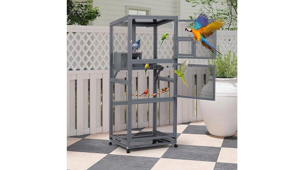 large wooden bird cage