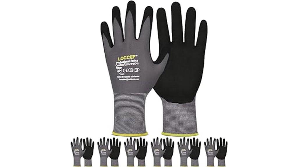 microfoam nitrile work gloves