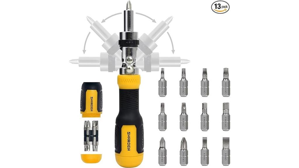 multi bit ratcheting screwdriver