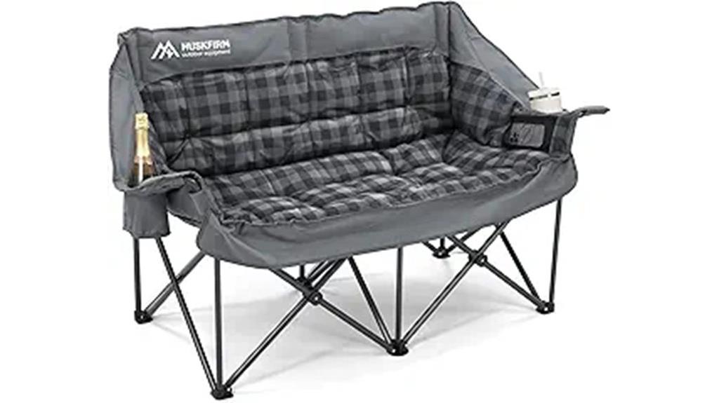 padded two person camping chair