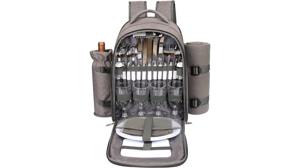 picnic basket backpack for four