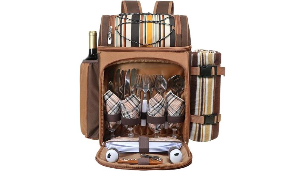 picnic basket backpack four person