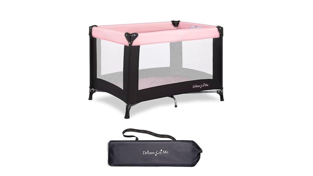 pink portable playard