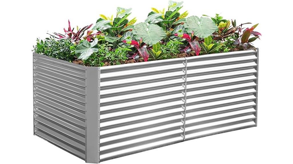rectangular galvanized garden bed