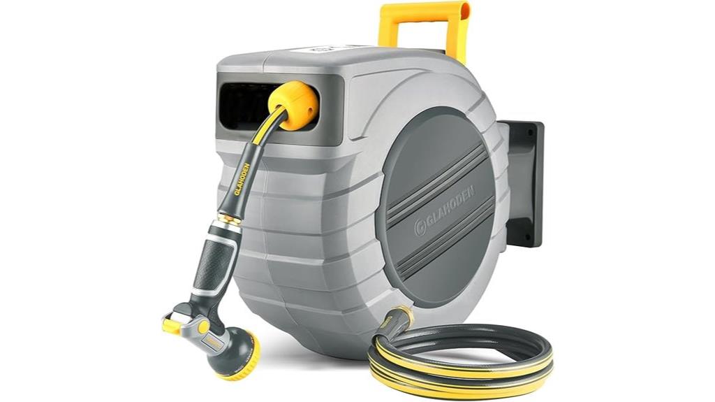 retractable hose reel set