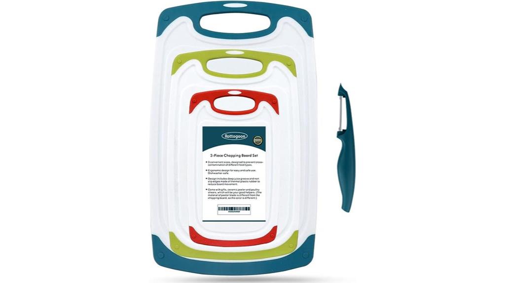 set of four plastic chopping boards