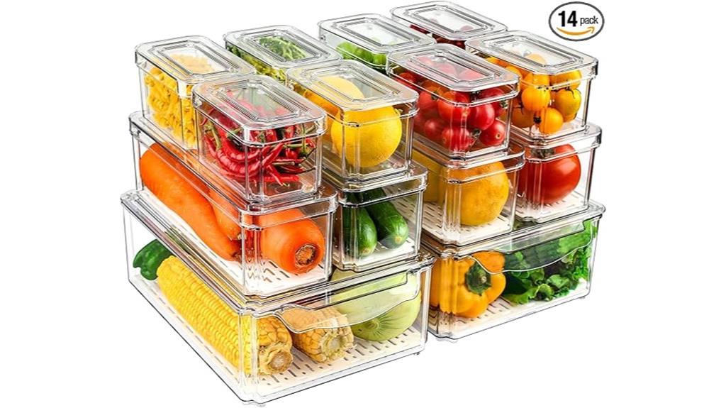 set of fourteen fridge organizers