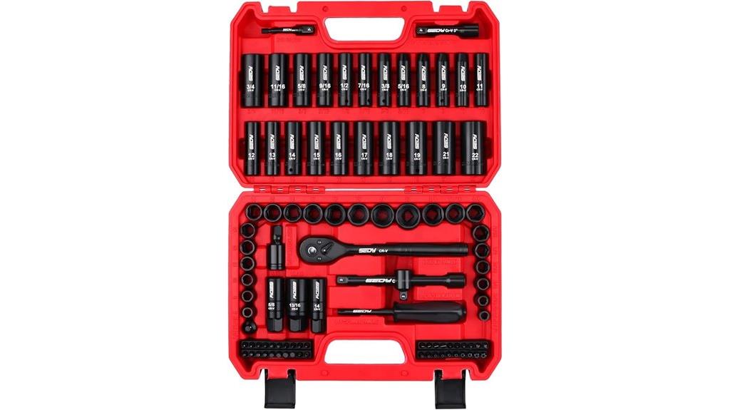 sixteen piece impact socket set