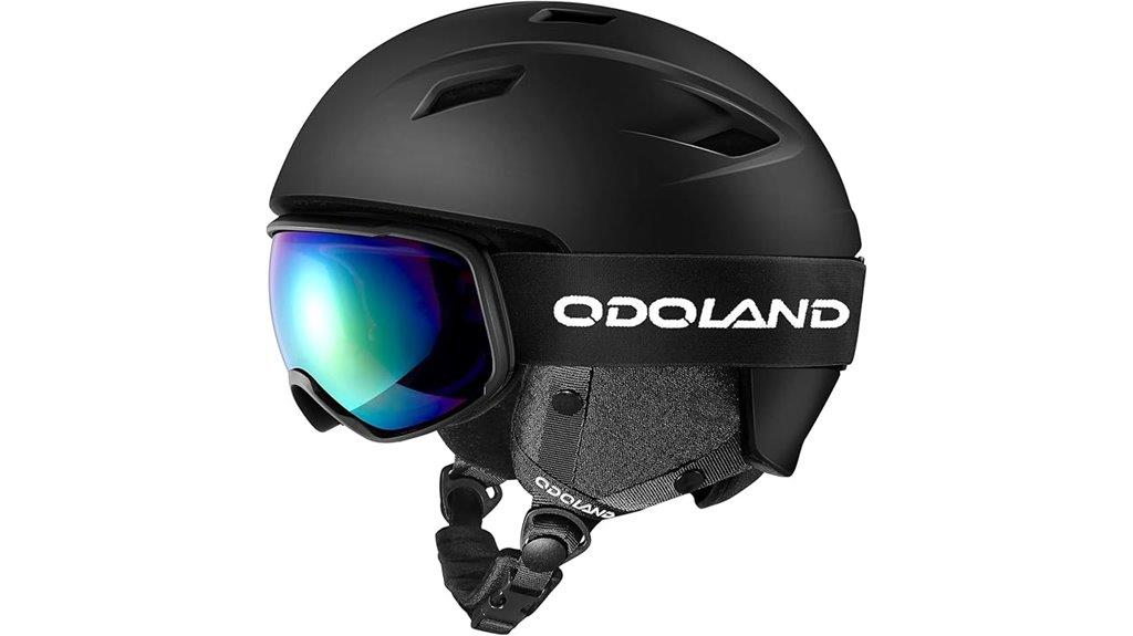 snowboarding ski helmet goggles