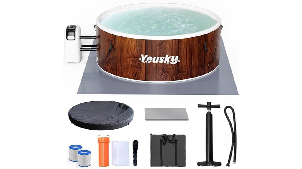 spacious inflatable hot tub