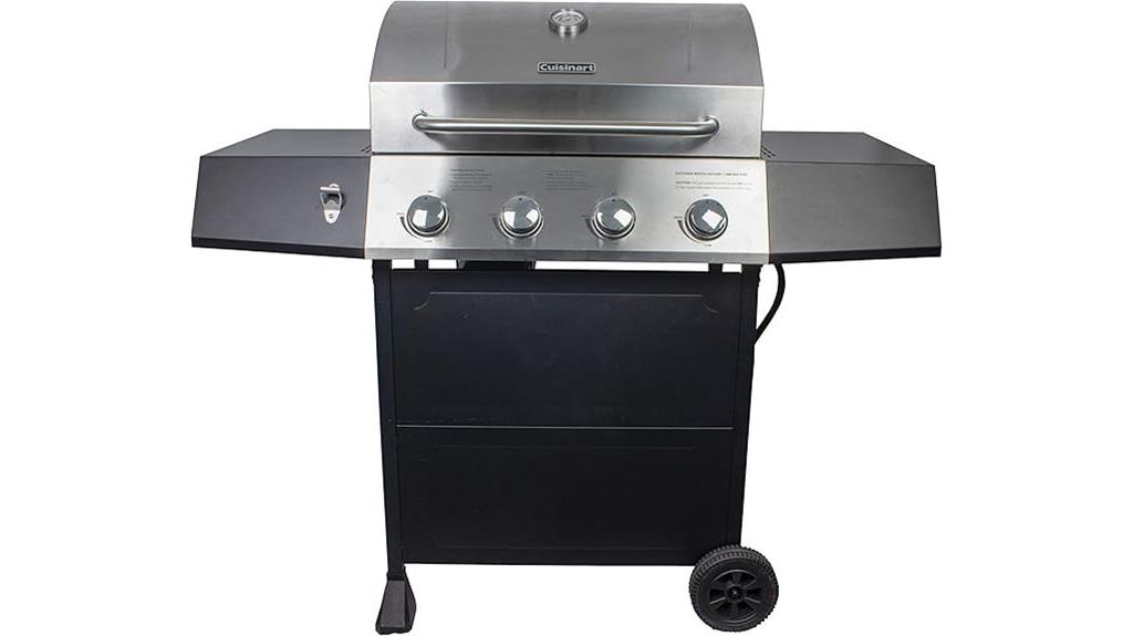 stainless steel four burner grill
