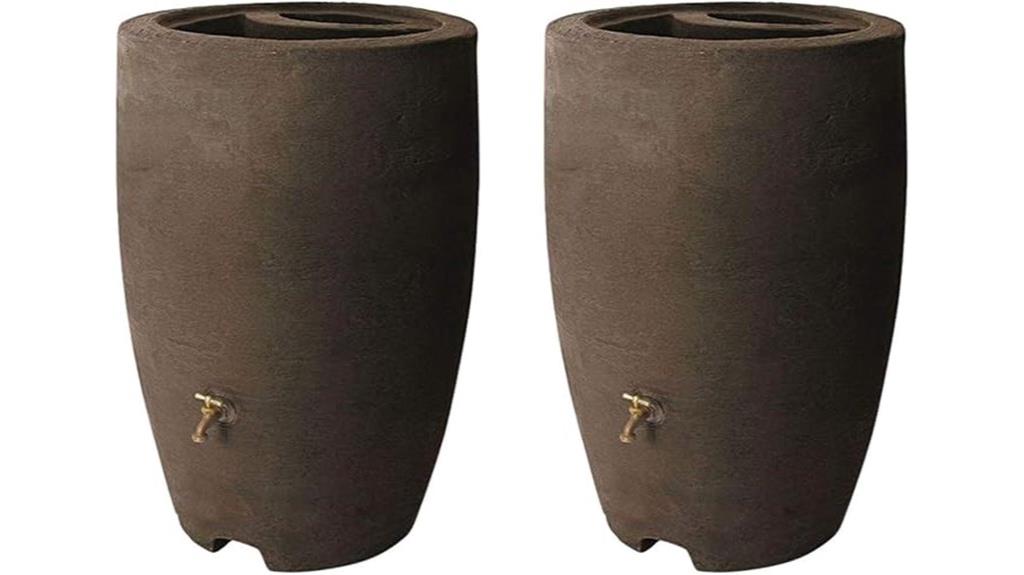 two pack 50 gallon rain barrels