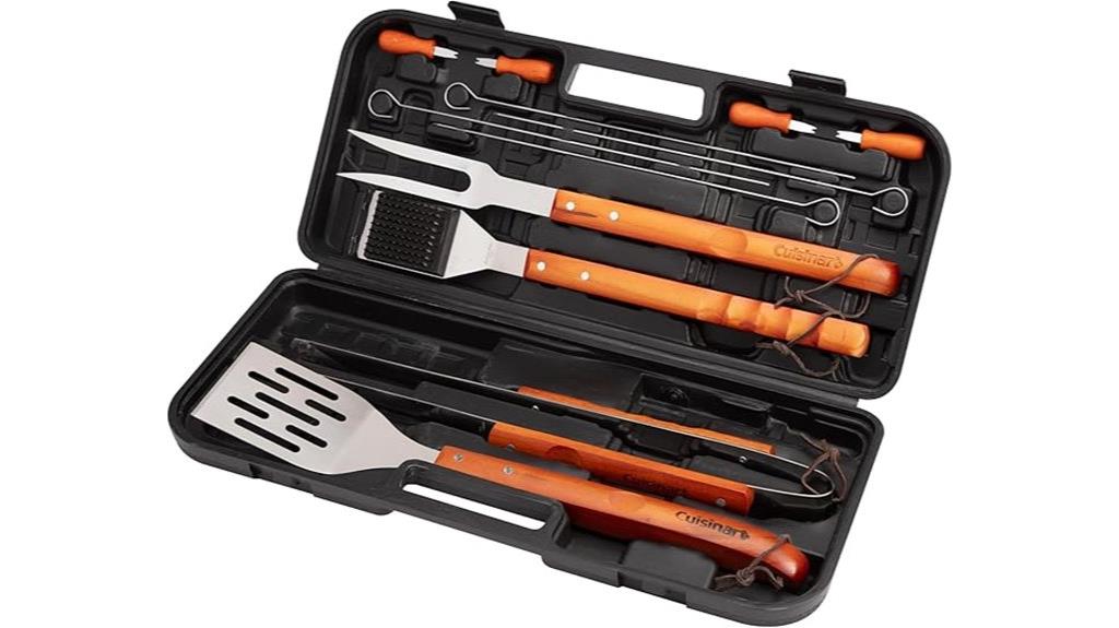 wooden grilling utensil set