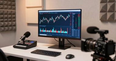 efficient talking head finance studio