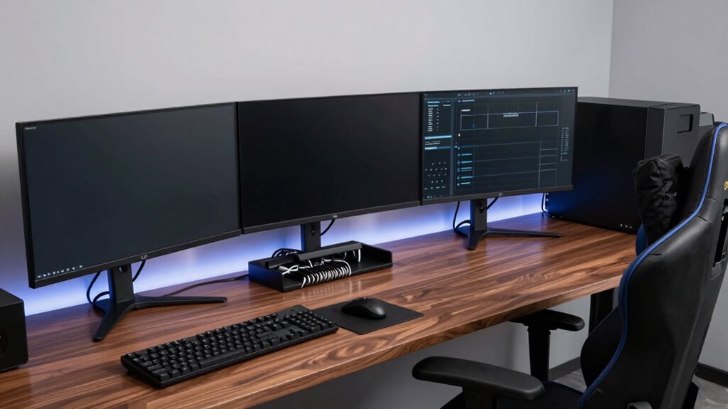 organized multi monitor trading setup