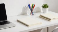 organized workspace for charts